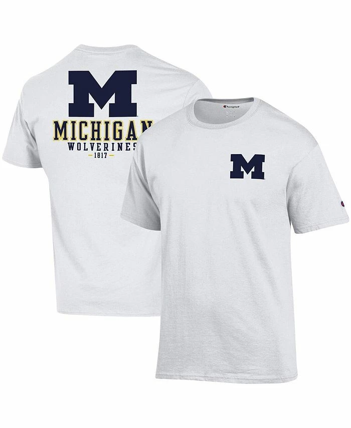 Champion Men's White Michigan Wolverines Stack 2-Hit T-shirt