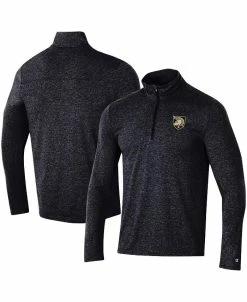 Champion Men's Heathered Black Army Black Knights Field Day Team Quarter-Zip Jacket