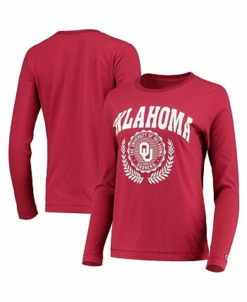 Champion Women's Crimson Oklahoma Sooners University Laurels Long Sleeve T-shirt - Image 2