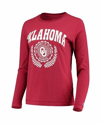 Champion Women's Crimson Oklahoma Sooners University Laurels Long Sleeve T-shirt - Image 3