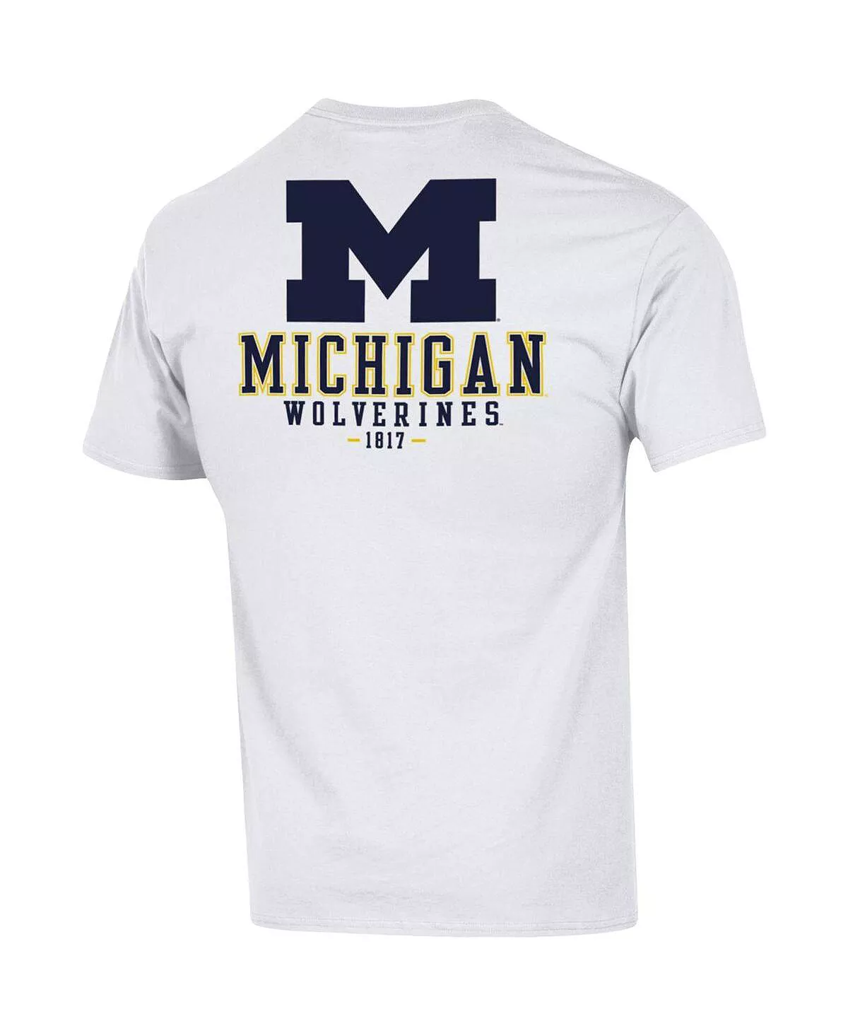 Champion Men's White Michigan Wolverines Stack 2-Hit T-shirt - Image 4
