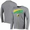 Champion Men's Gray Oregon Ducks Wordmark Slash Long Sleeve T-shirt