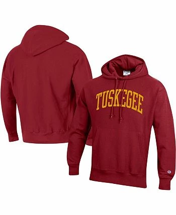 Champion Men's Crimson Tuskegee Golden Tigers Tall Arch Pullover Hoodie - Image 2
