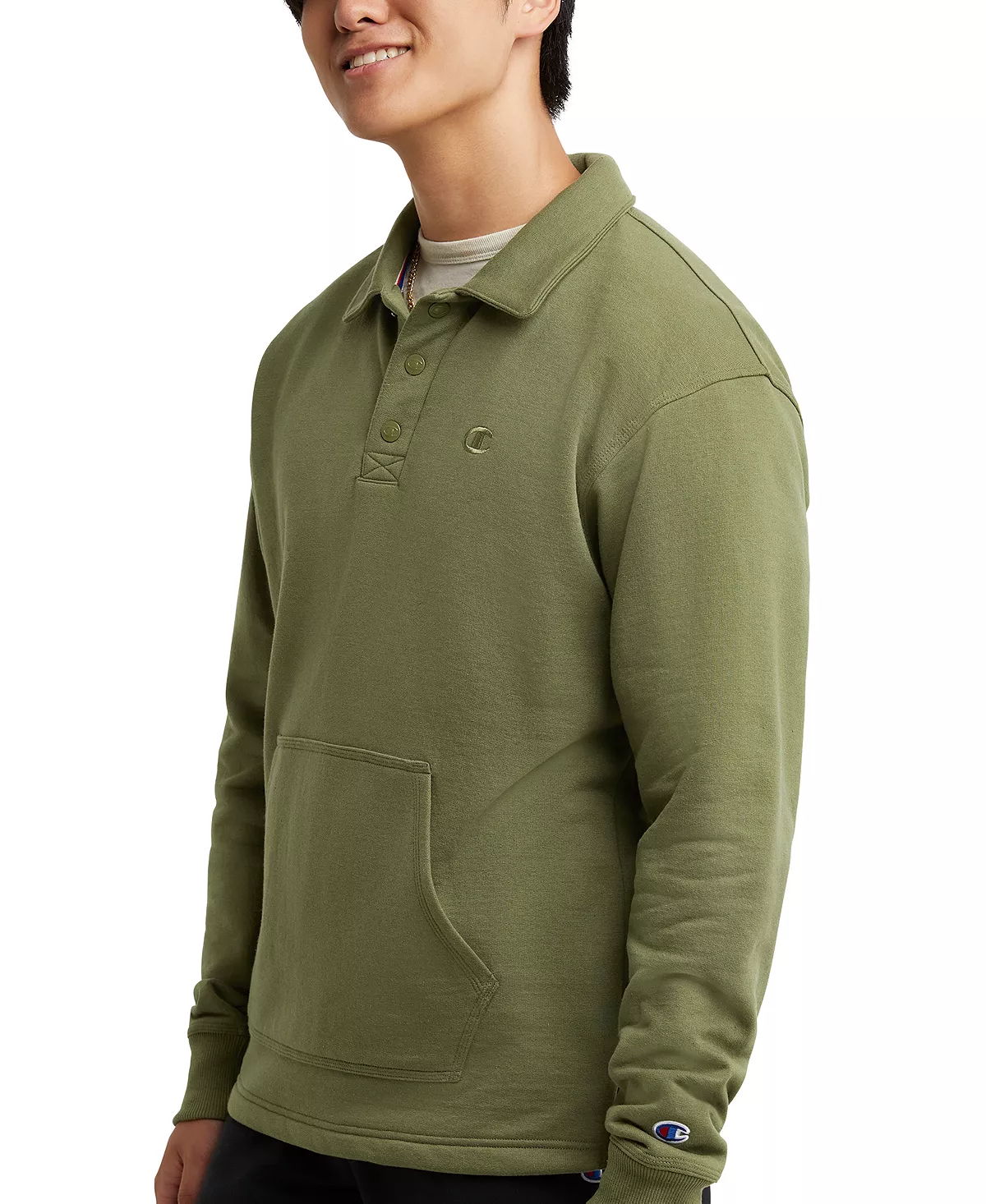 Champion Men's Powerblend Classic-Fit Long-Sleeve Rugby Shirt - Image 6