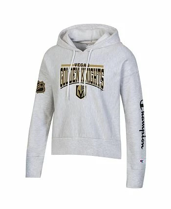 Champion Women's Heathered Gray Vegas Golden Knights Reverse Weave Pullover Hoodie - Image 3