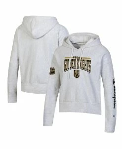 Champion Women's Heathered Gray Vegas Golden Knights Reverse Weave Pullover Hoodie