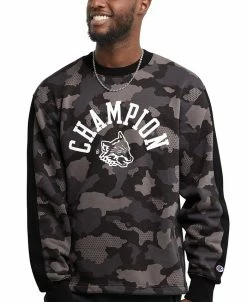 Champion Men's Urban Pursuits Camo Pattern Fleece Crewneck Sweatshirt