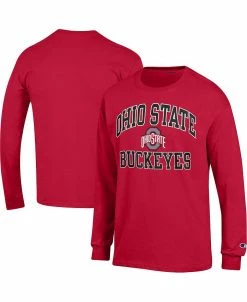 Champion Men's Scarlet Ohio State Buckeyes High Motor Long Sleeve T-shirt