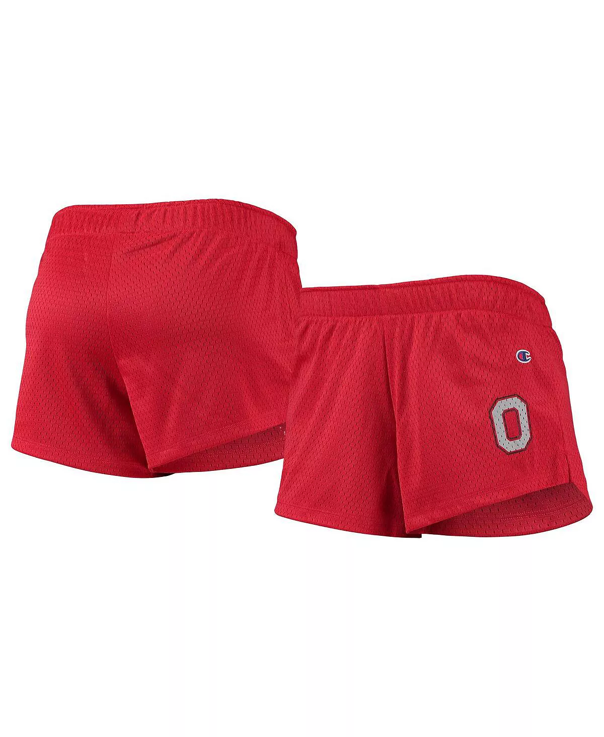 Champion Women's Scarlet Ohio State Buckeyes Logo Mesh Shorts - Image 4