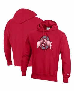 Champion Men's Scarlet Ohio State Buckeyes Vault Logo Reverse Weave Pullover Hoodie