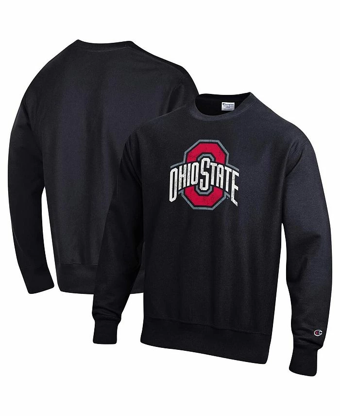 Champion Men's Black Ohio State Buckeyes Vault Logo Reverse Weave Pullover Sweatshirt