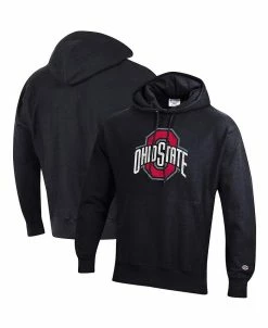 Champion Men's Black Ohio State Buckeyes Vault Logo Reverse Weave Pullover Hoodie