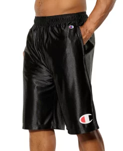 Champion Men's Dazzle Shiny Solid Logo Relaxed Shorts