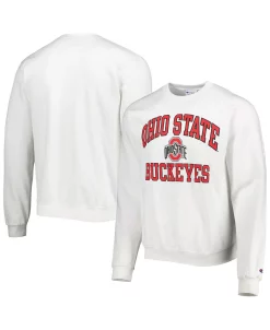 Champion Men's White Ohio State Buckeyes High Motor Pullover Sweatshirt