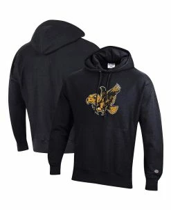 Champion Men's Black Iowa Hawkeyes Vault Logo Reverse Weave Pullover Hoodie