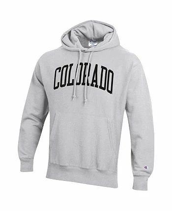 Champion Men's Heathered Gray Colorado Buffaloes Team Arch Reverse Weave Pullover Hoodie - Image 3