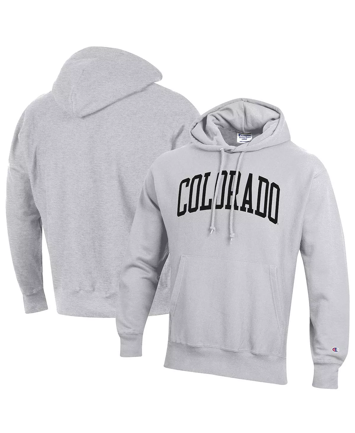 Champion Men's Heathered Gray Colorado Buffaloes Team Arch Reverse Weave Pullover Hoodie - Image 4