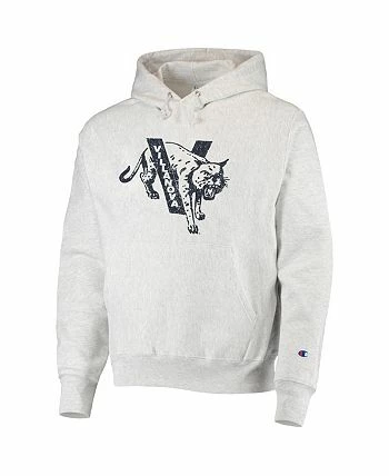 Champion Men's Heathered Gray Villanova Wildcats Team Vault Logo Reverse Weave Pullover Hoodie - Image 3