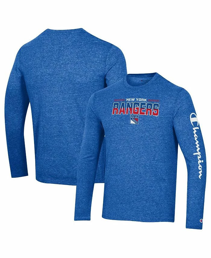 Champion Men's Heather Royal New York Rangers Tri-Blend Long Sleeve T-shirt
