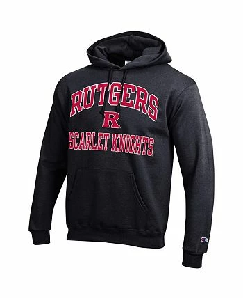 Champion Men's Black Rutgers Scarlet Knights High Motor Pullover Hoodie - Image 3