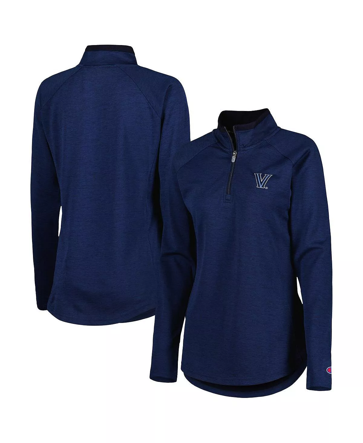Champion Women's Navy Villanova Wildcats Core Raglan Quarter-Zip Jacket - Image 5