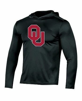 Champion Men's Black Oklahoma Sooners Logo Long Sleeve Hoodie T-shirt - Image 3