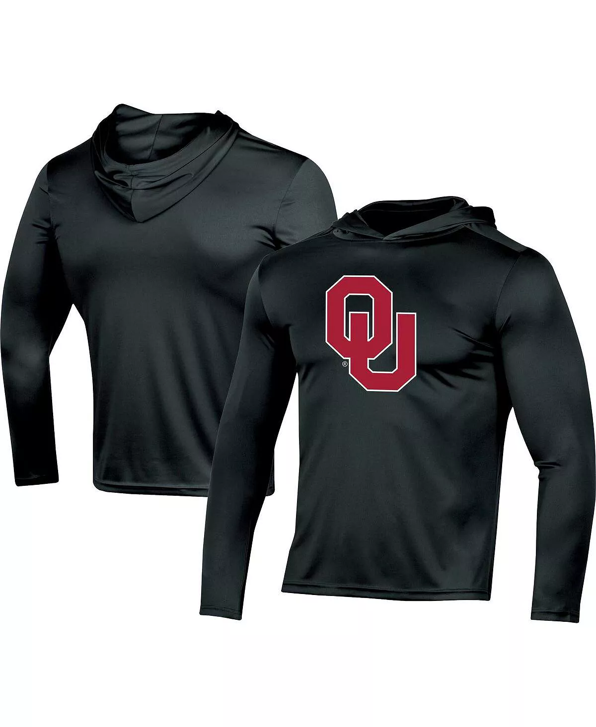 Champion Men's Black Oklahoma Sooners Logo Long Sleeve Hoodie T-shirt - Image 4