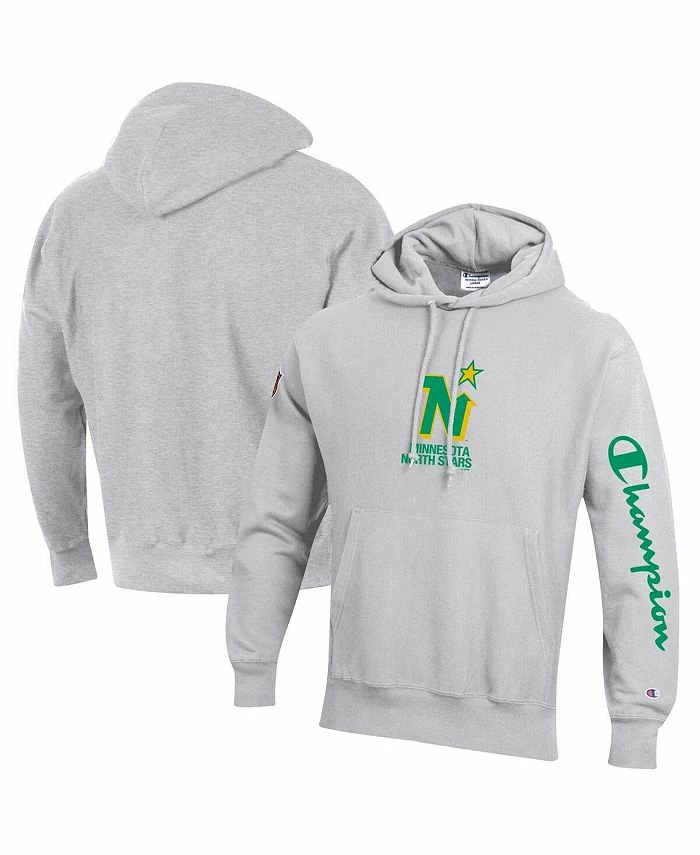 Champion Men's Heathered Gray Minnesota North Stars Reverse Weave Pullover Hoodie