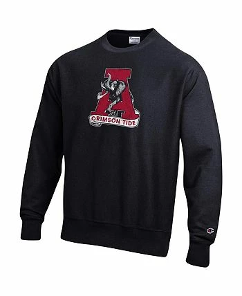 Champion Men's Black Alabama Crimson Tide Vault Logo Reverse Weave Pullover Sweatshirt - Image 3