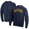 Champion Men's Navy West Virginia Mountaineers Big And Tall Reverse Weave Fleece Crewneck Pullover Sweatshirt