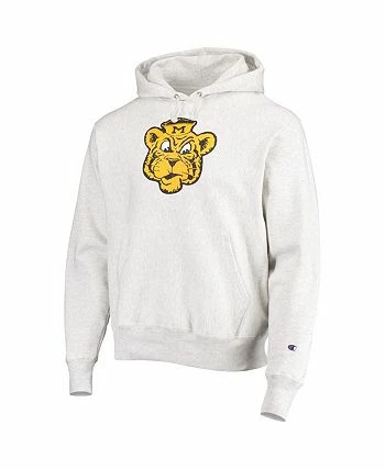 Champion Men's Heathered Gray Missouri Tigers Team Vault Logo Reverse Weave Pullover Hoodie - Image 3