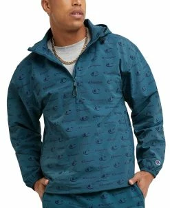 Champion Men's Standard-Fit Logo-Print Water-Resistant Ripstop Anorak