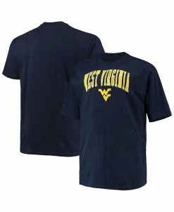 Champion Men's Navy West Virginia Mountaineers Big And Tall Arch Over Wordmark T-shirt