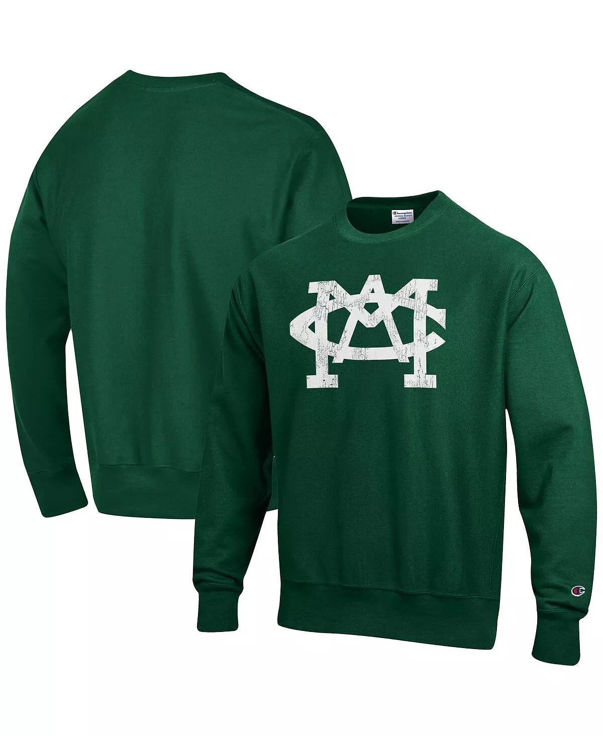 Champion Men's Green Michigan State Spartans Vault Logo Reverse Weave Pullover Sweatshirt - Image 3