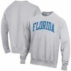 Champion Men's Heathered Gray Florida Gators Big And Tall Reverse Weave Fleece Crewneck Pullover Sweatshirt