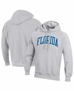 Champion Men's Heathered Gray Florida Gators Big And Tall Reverse Weave Fleece Pullover Hoodie Sweatshirt