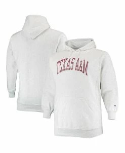 Champion Men's Heathered Gray Texas A&M Aggies Big And Tall Reverse Weave Fleece Pullover Hoodie Sweatshirt