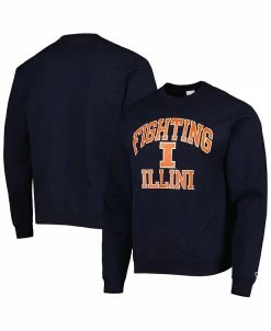 Champion Men's Navy Illinois Fighting Illini High Motor Pullover Sweatshirt