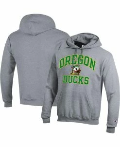 Champion Men's Heather Gray Oregon Ducks High Motor Pullover Hoodie