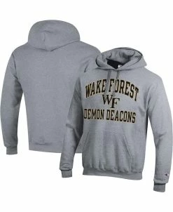 Champion Men's Heather Gray Wake Forest Demon Deacons High Motor Pullover Hoodie