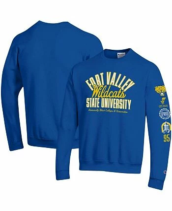 Champion Men's Royal Fort Valley State Wildcats 2-Hit Powerblend Pullover Sweatshirt - Image 2
