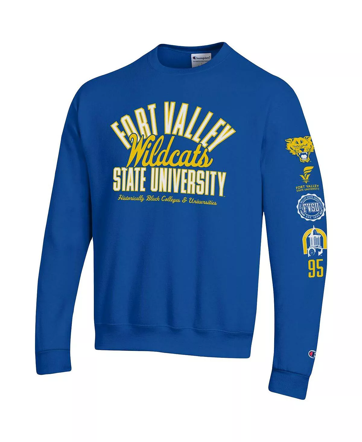 Champion Men's Royal Fort Valley State Wildcats 2-Hit Powerblend Pullover Sweatshirt - Image 3
