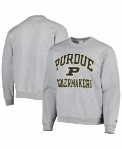 Champion Men's Heather Gray Purdue Boilermakers High Motor Pullover Sweatshirt