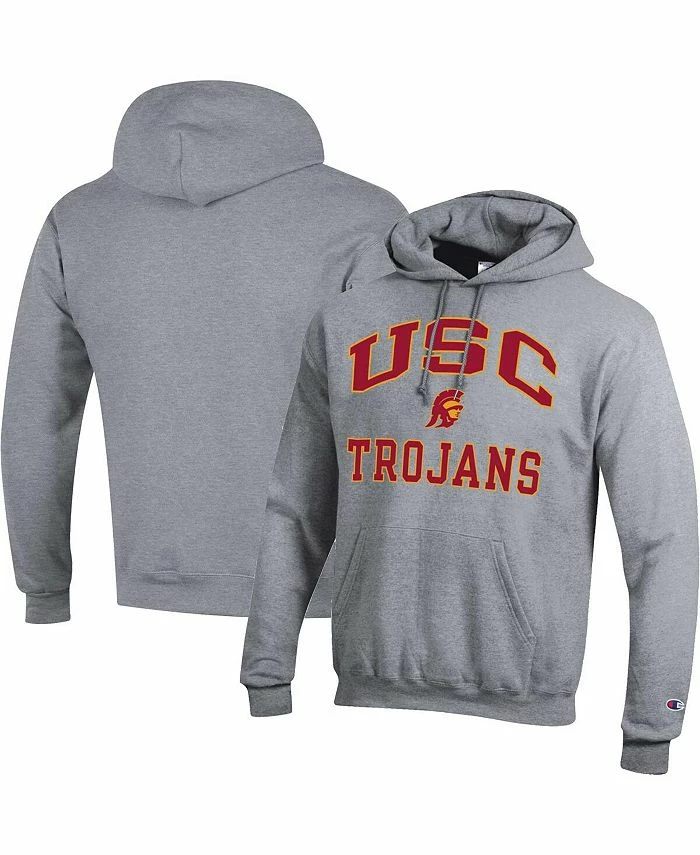 Champion Men's Heather Gray USC Trojans High Motor Pullover Hoodie
