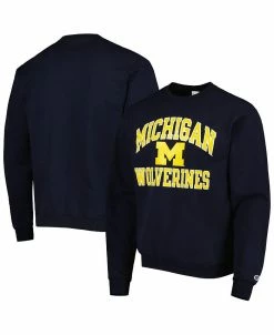 Champion Men's Navy Michigan Wolverines High Motor Pullover Sweatshirt