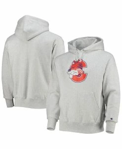 Champion Men's Heathered Gray Clemson Tigers Team Vault Logo Reverse Weave Pullover Hoodie