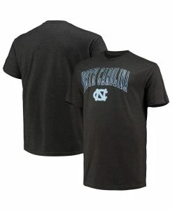 Champion Men's Heathered Charcoal North Carolina Tar Heels Big And Tall Arch Over Wordmark T-shirt