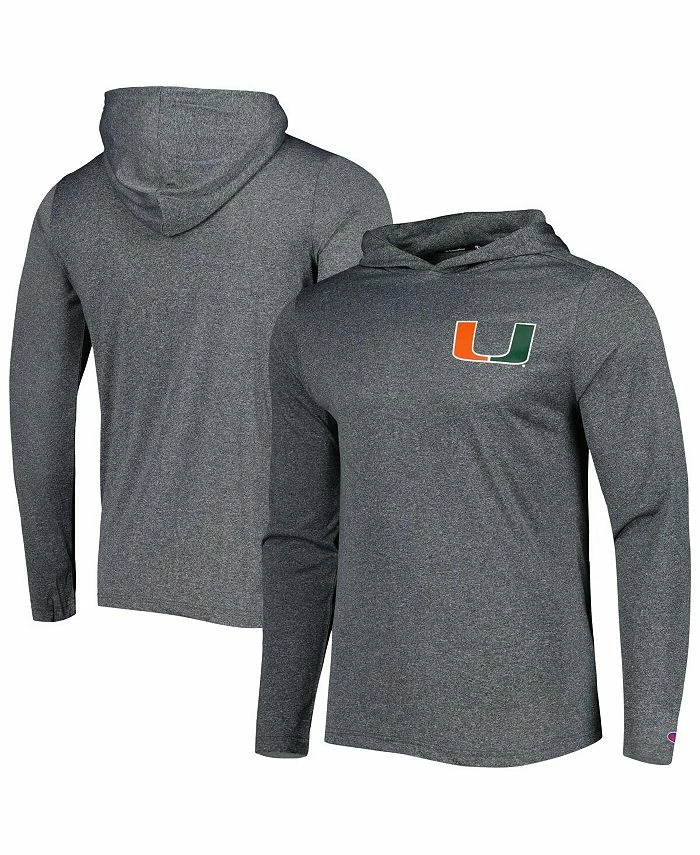 Champion Men's Gray Miami Hurricanes Hoodie Long Sleeve T-shirt
