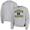 Champion Men's Heather Gray Michigan Wolverines High Motor Pullover Sweatshirt