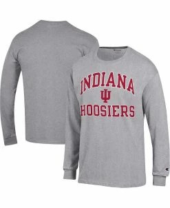Champion Men's Heather Gray Indiana Hoosiers High Motor Long Sleeve T-shirt